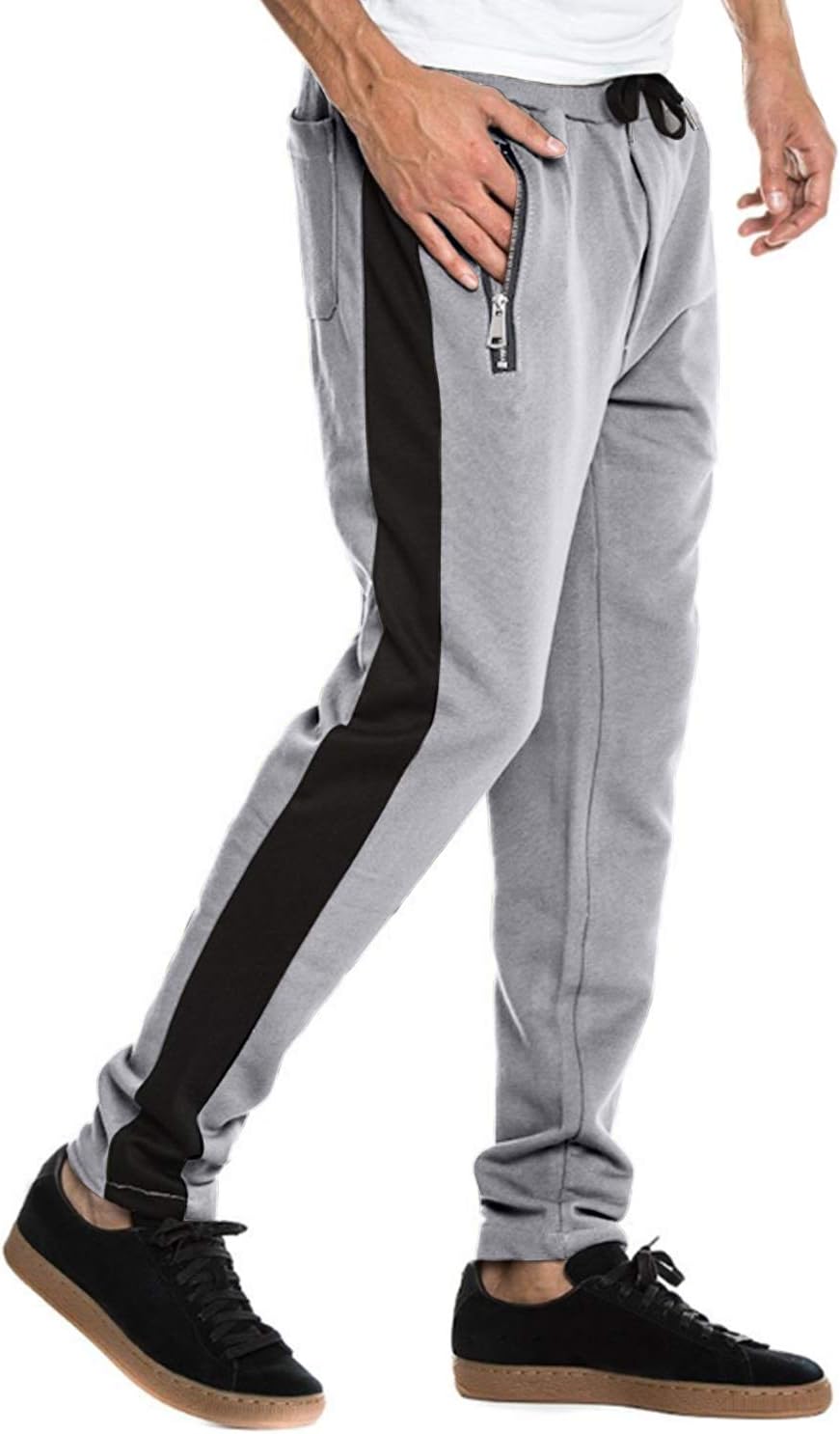 MODCHOK Men's Jogger Pants Gym Trousers Sweatpants Tracksuit Bottoms with Zipper Pocket