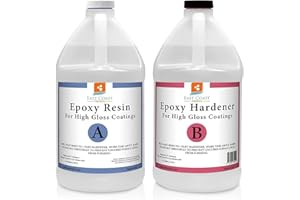 EAST COAST RESIN Epoxy Resin 1 Gallon Kit | 1:1 Resin and Hardener for High Gloss Coatings | for Bars, Table Tops, Flooring, Art, Bonding, Filling, Casting | Safe for Wood, Metal, Stone, Fiberglass & More!