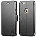 iPhone 6S Plus Case, iPhone 6 Plus Case, SHIELDON Genuine Leather iPhone 6S Plus Wallet Flip Case [Card Slots] [Magnetic Closure] Built-in Kickstand Folio Book Cover Case iPhone 6 Plus, Black