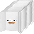 12 Pieces Tri Fold Poster Boards Bulk, Lightweight Science Display Boards, Trifold Presentation Display Board for Science Fair Project(14 x 22 Inch,White)