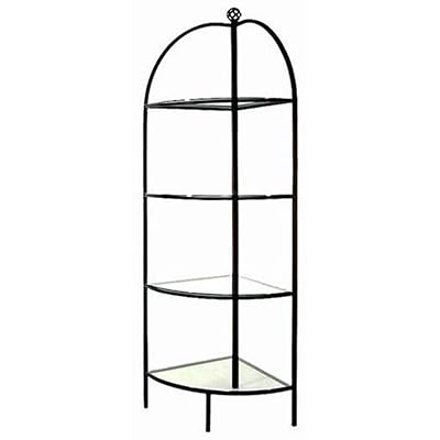 Corner Bakers Rack - 4 Shelf Aged Iron (71"h x 19"w 19"d)