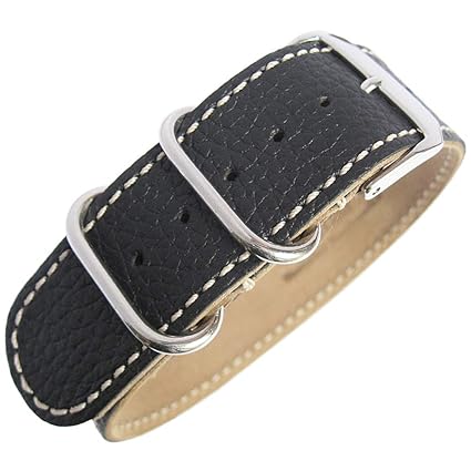 Germany 1-Piece UTC Military G10 22mm Black Leather Mens Watch Strap