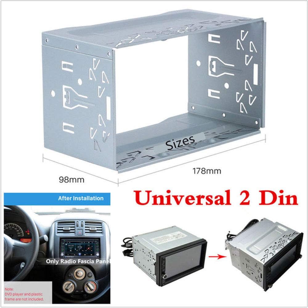 Universal Double Din Mounting Metal Installation Kit Fitting Cage for 2 DIN in Dash Car Stereo Radio