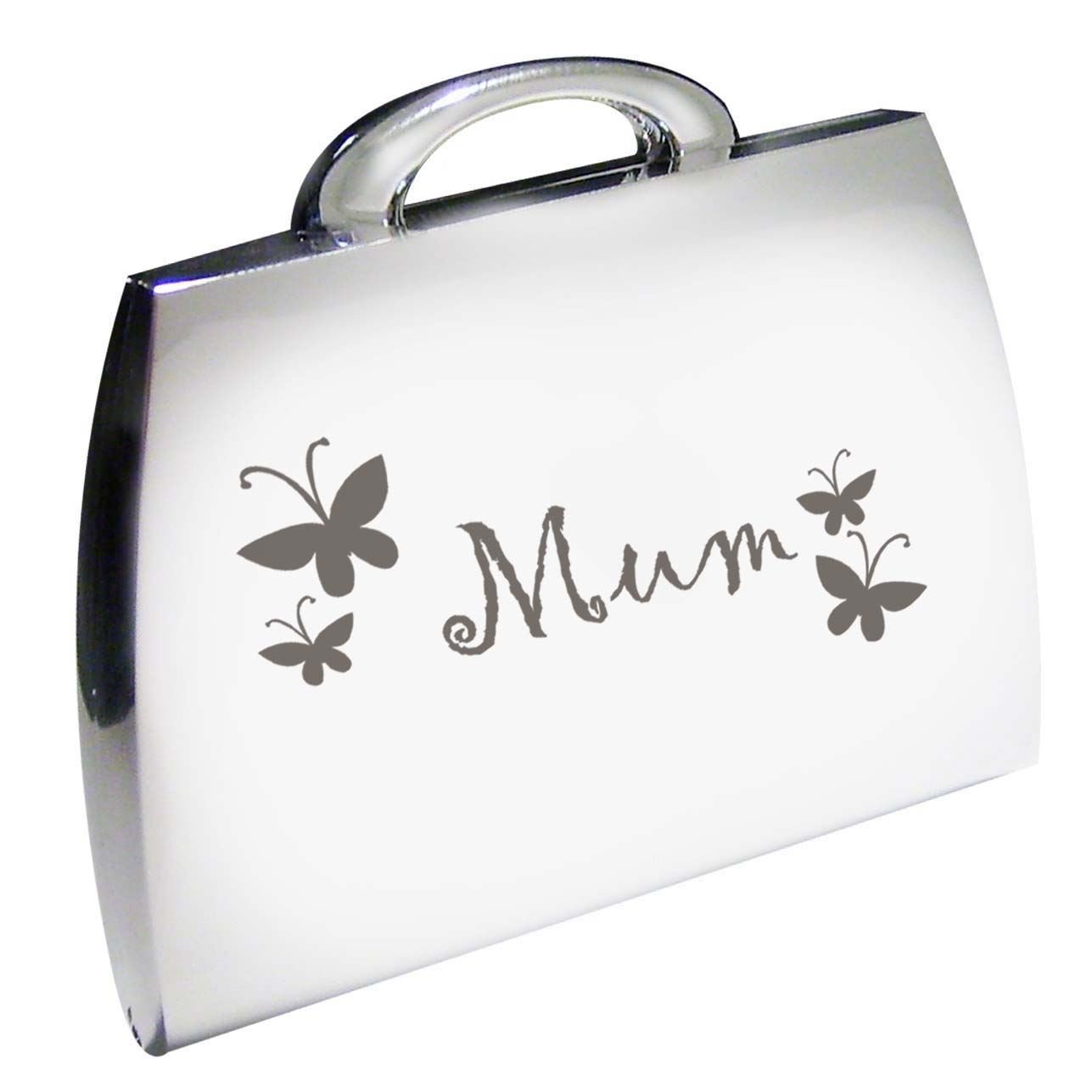 Mum Handbag Compact Mirror Hand Small Stylish Beauty Silver Novelty Present Gift
