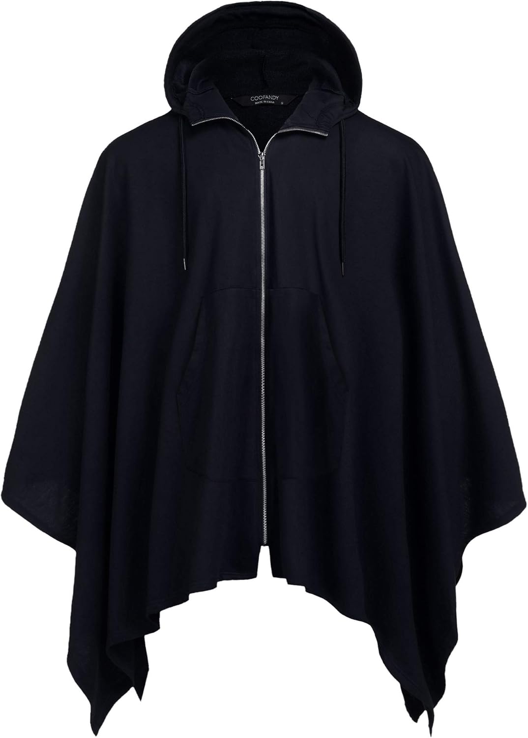 COOFANDY Men's Poncho Cape Hoodie Casual Irregular Coat Fashion Cardigan Cloak: Clothing