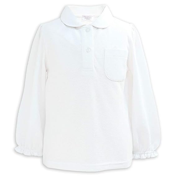 Amazon Ashberry アッシュベリー 丸えり長袖ポロシャツ 白