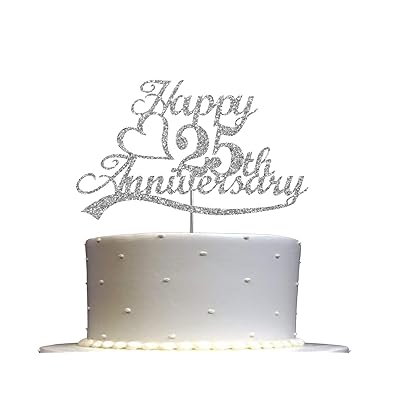 Buy 25th Anniversary Cake Topper Silver Glitter 25 Wedding Anniversary Party Decoration Ideas Premium Quality Sturdy Doubled Sided Glitter Acrylic Stick Made In Usa Online In Turkey B08m5q491j
