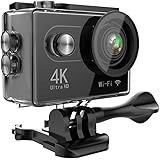Hiearcool H9R Action Camera 4K Ultra HD 12MP WIFI Sport Cam Waterproof Underwater 30M, Dual 2inch LCD display, 170° Wide Angle Lens - 25 Accessories Kits