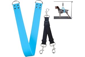 DISCPETSEC Pet Dog Grooming Belly Straps - 2 Inch Dog Grooming Loops Sky Blue Groomer Belly Support Band Wide Waterproof Strong PVC Belly Loop Grooming Restraint Noose for Pets Bathing Groom(Sky Blue-long)