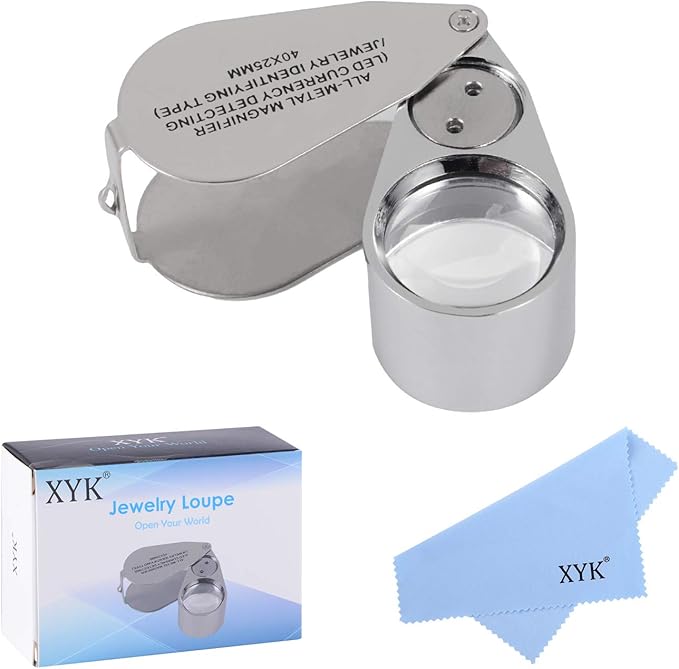 40X Full Metal Illuminated Jewellery Magnifier,XYK Folding Scientific