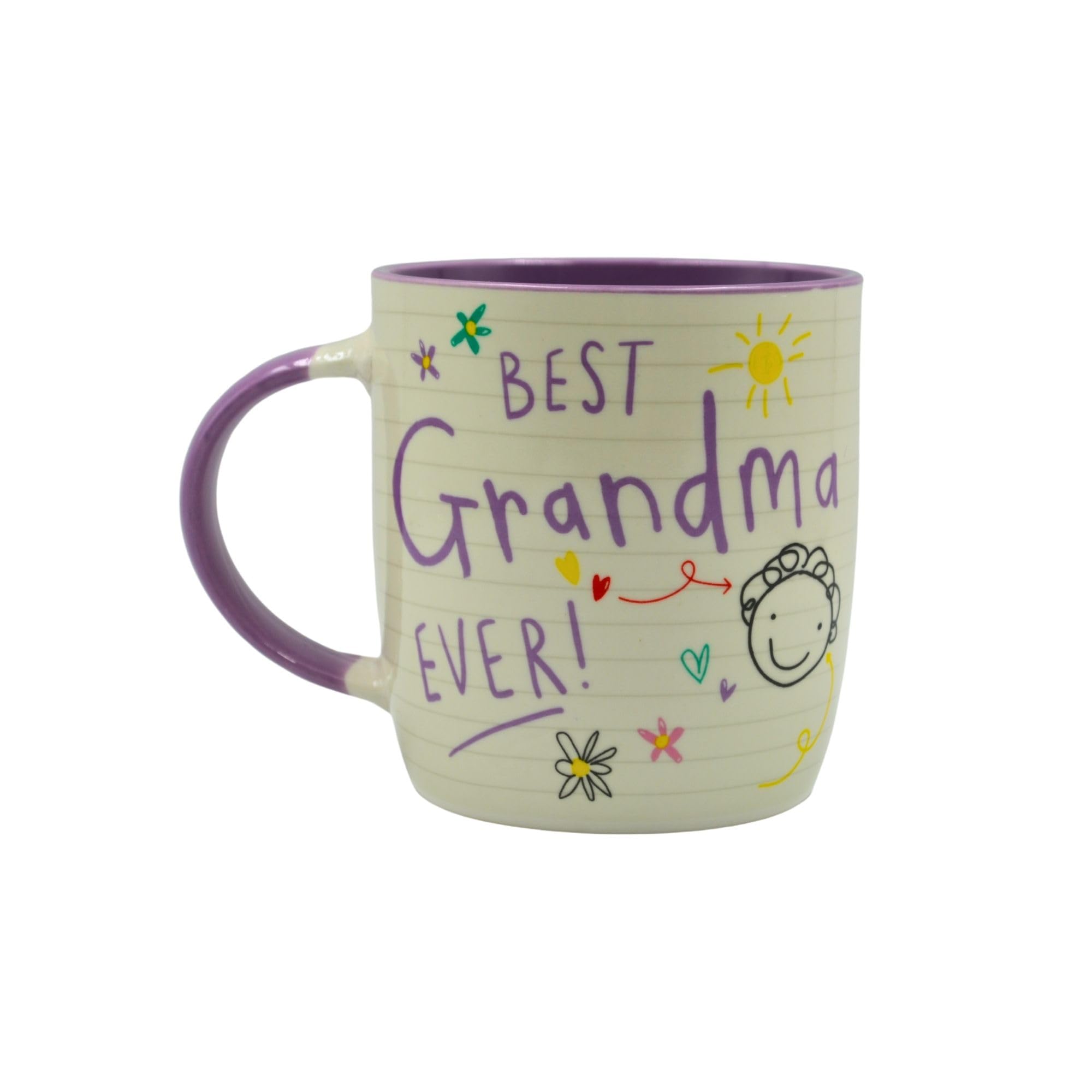 HOX Scribbles Ceramic Coffee Cup - Grandma, 11oz