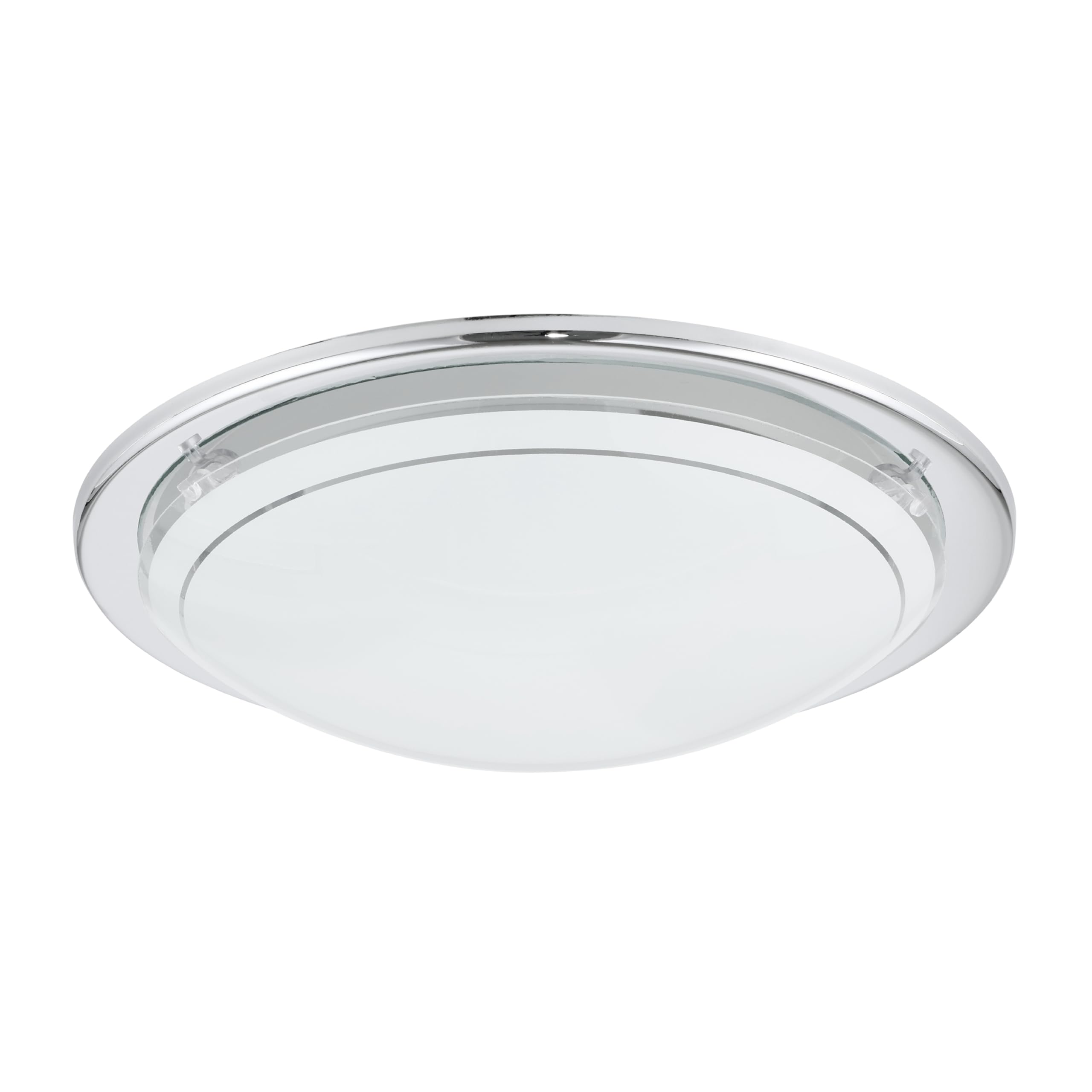 Eglo Planet 1 Ceiling lamp, 1-Flame wall Light, Steel Ceiling Light, Colour: Chrome, Glass: White Lacquered, Socket: E27 — image 1