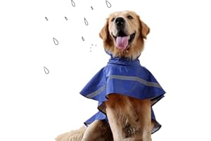 JYHY Dog Raincoat Adjustable Reflective Waterproof Lightweight Dog Rain Jacket Rain Poncho with Hood for Medium Large Dogs (XL, Blue)