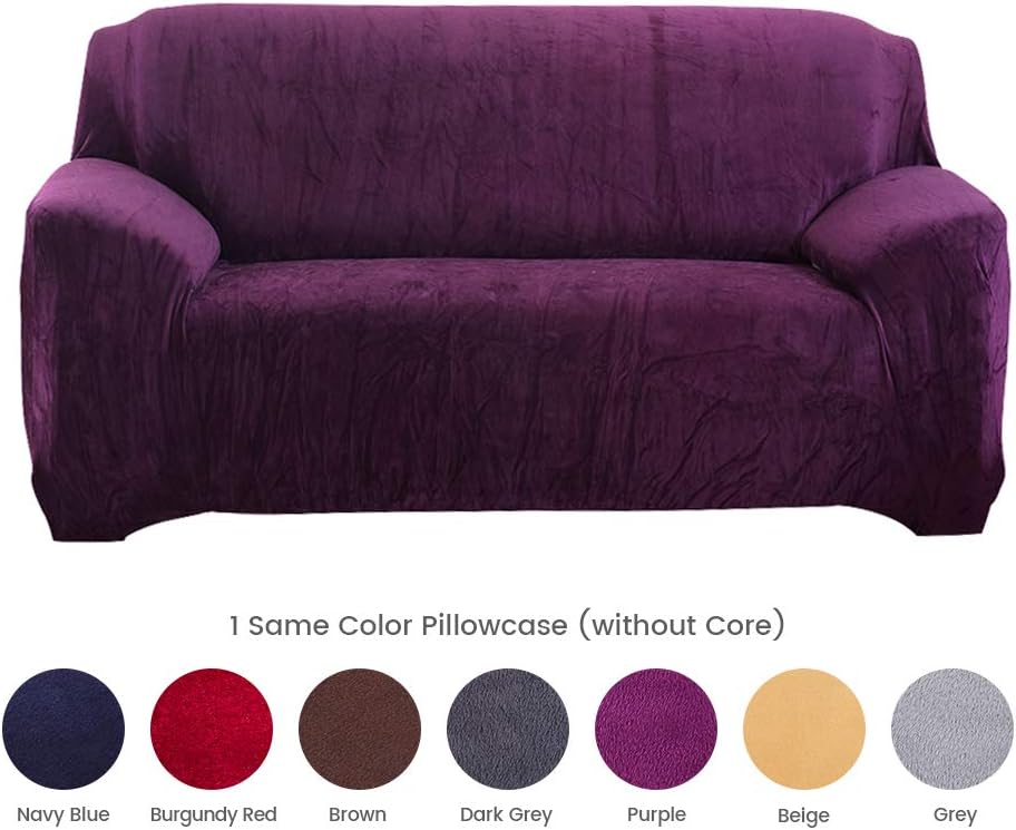 Hengweiuk Thick Sofa Covers, Premium Pure Color Sofa Protector 1/2/3/4