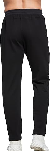 HCSS Mens Joggers Tracksuit Bottoms Black L Zip Pockets Elastic Waist Cotton view 2