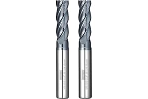 WEXWE Tools Carbide End Mill Square Milling Cutter for Cutting Alloy Steels,Cast Iron, Hardened Steel - 4 Flute Cutting Tools 1/4 Shank (1/4-2.5" 2PCS)