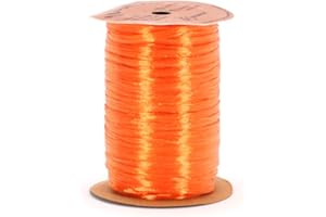 Berwick Offray Orange Pearlized Raffia Ribbon, 1/4'' Wide, 100 Yards