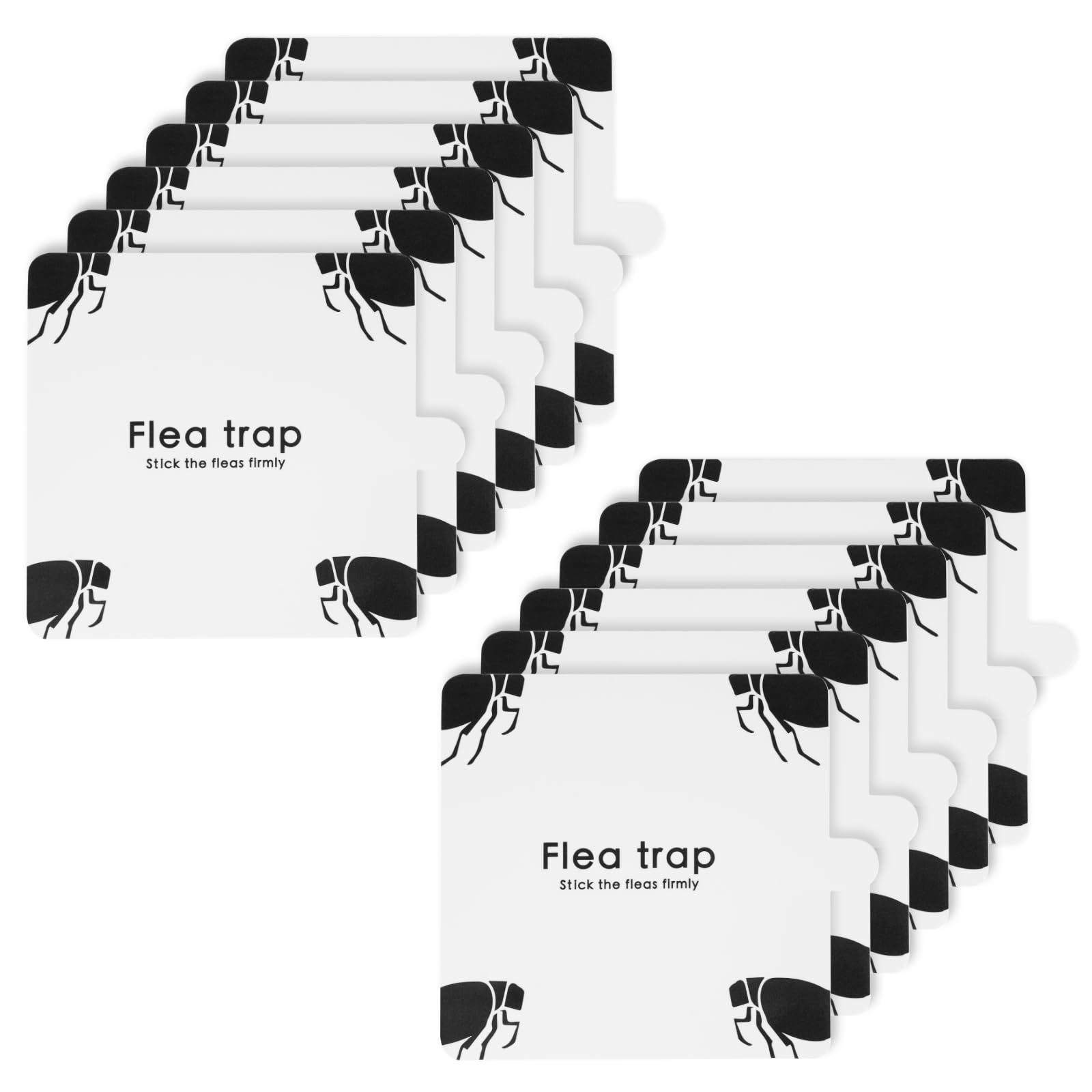 Flintronic 12 Pcs Flea Killer Sticky, Non-Toxic Flea Trap Refill, Sticker Mosquito Trap, Replacement Pads for Flea, Indoor Insect Flea Trap Sticky Discs, Works with Most Flea & Bed Bug Traps (Square)