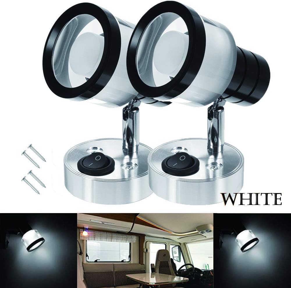 MASO 2PCS 12V LED Interior Reading Light Wall Spot Lights for Van