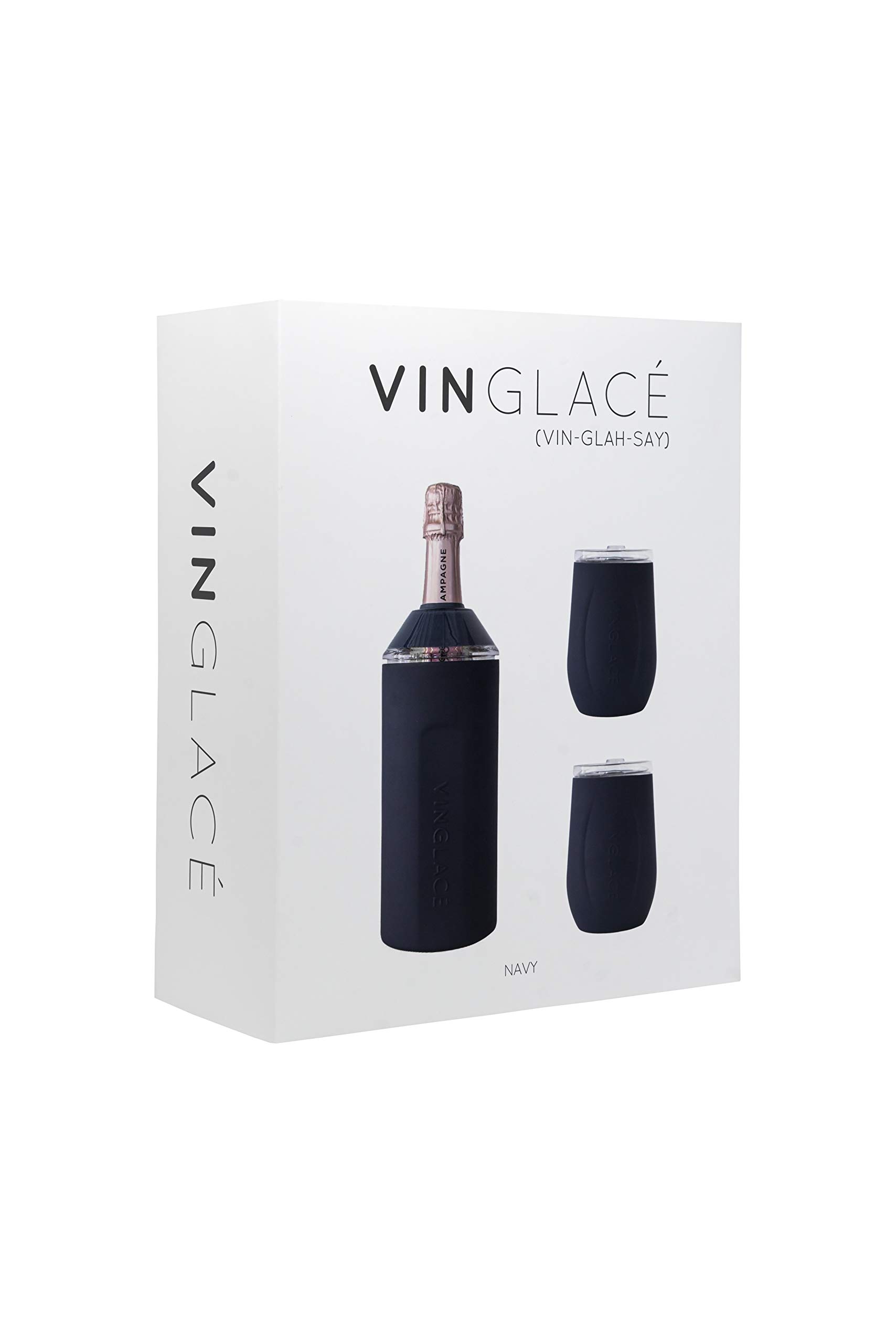 Vinglacé Wine Bottle Chiller Gift Set Portable Stainless Steel Wine