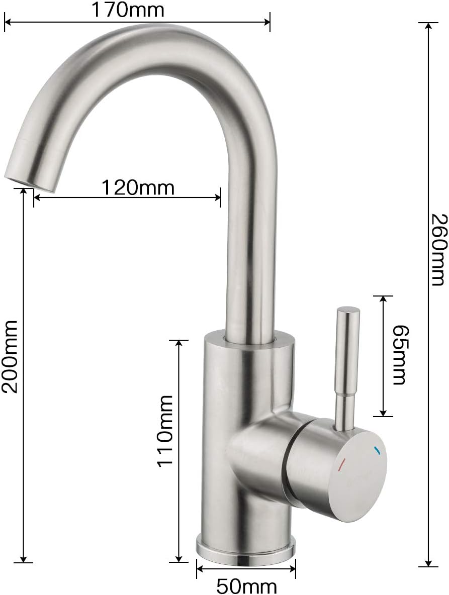 Bar Sink Faucet Brushed Nickel GAPPO Bathroom Faucet Stainless Steel Farmhouse Lavatory Sink Faucet Mixer Small Kitchen Faucet - - 