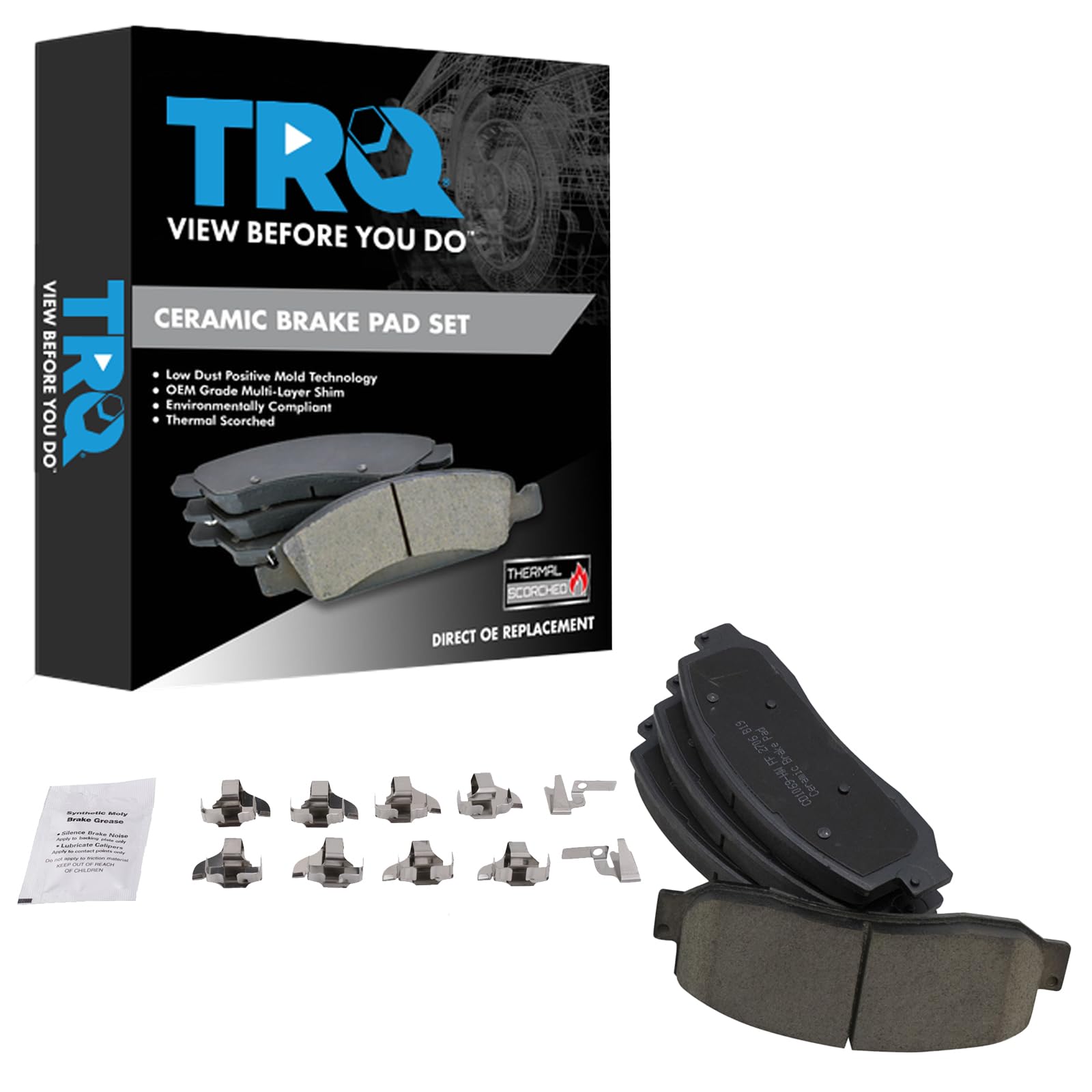TRQ Front Brake Pads Ceramic Compatible with