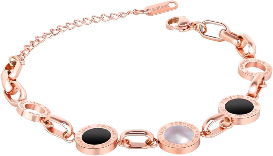 Amazon Aiks ジュエリー ブランド 人気 クラシック ブレスレット レディース ピンクゴールド 18k チタン 丸い ブレスレット 通販