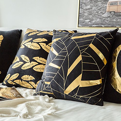 Miulee Pack of 4, Gold Stamping Soft Soild Decorative Square Throw Pillow Covers eBay