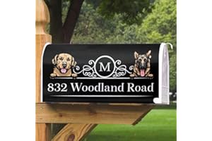 Personalized Mailbox Covers with Pet Dog Family Name House Address Mailbox Cover, Personalized Mailbox Cover