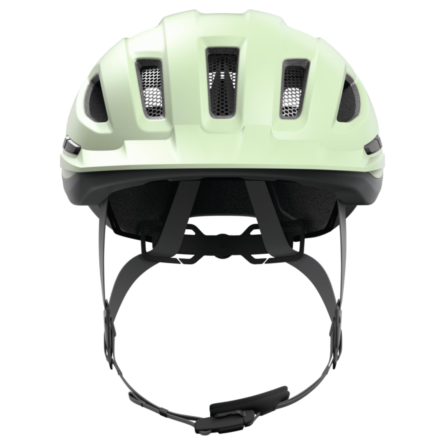 ABUS Stadthelm Urban-I 4.0 ACE - Fahrradhelm mit aufladbarem Rücklicht, 4 Leuchtmodi, Schirm, Zopf-Öffnung und magnetischem Verschluss - für Jugendliche, Frauen und Männer - Größe L, grün 2