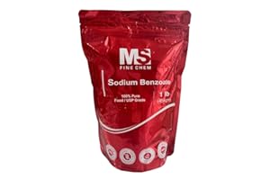 MS Finechem Sodium Benzoate 100% Purity Food Grade Preservative Additive - 1 LB
