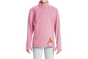 DEVOROPA Kids Girls Fleece Jacket Thermal Long Sleeve Shirts 1/4 Zip Pullover Boys Fall Winter Sweatshirts Cute Horse Sweater