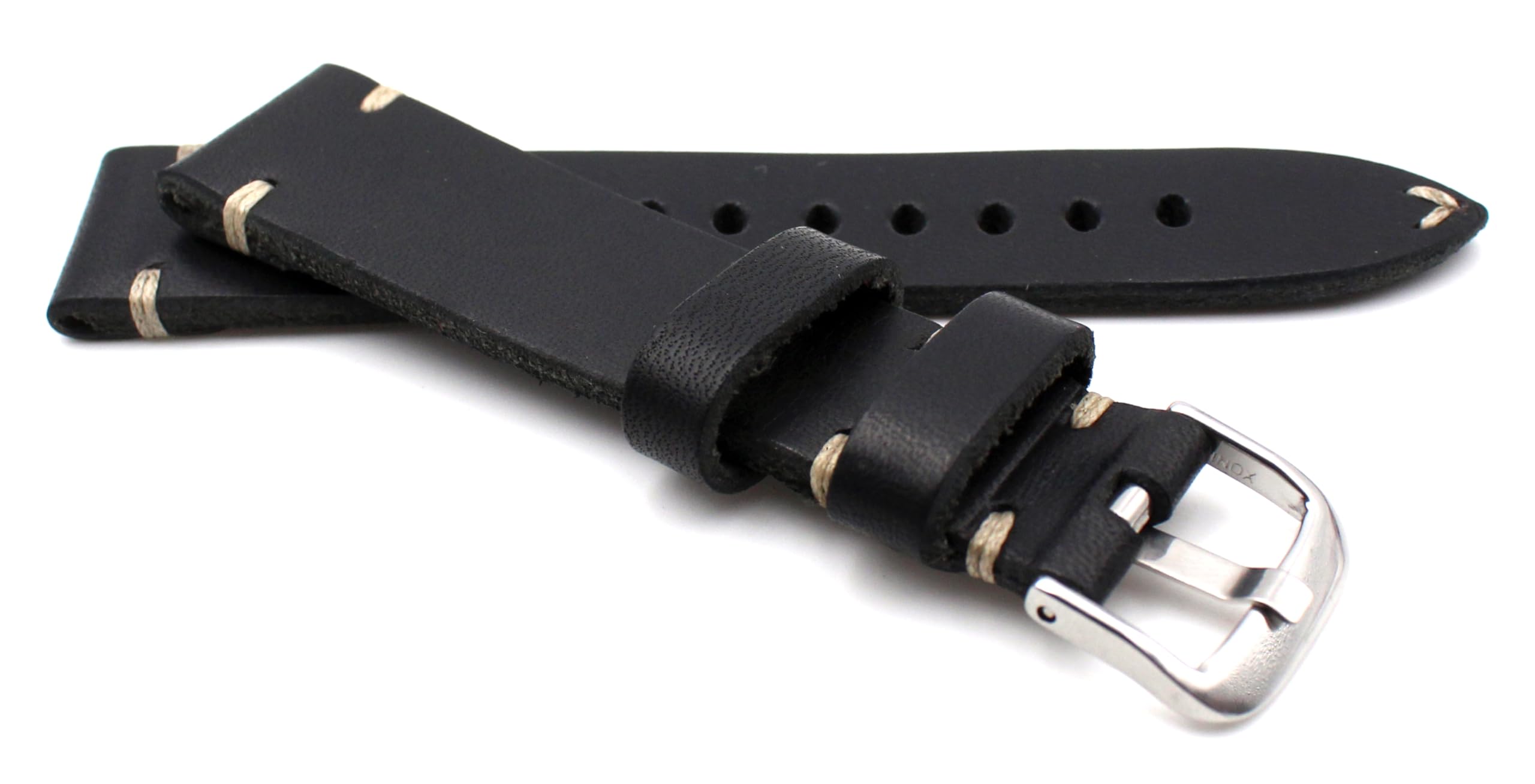 Sulla Rios1931 Vintage 18 19 20 22 24 mm Cowhide Leather Watch Strap Handmade in Germany, 20mm (Uhr) – 16mm (Schließe), Leather