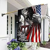 FLAGWIX American Flag - My God. Jesus Christian. Let Your Faith Be Bigger Than Your Fear Flag, House Flag (29.5" x 39.5") - USA Flags Premium Polyester - Decorative Indoor Outdoor Flag