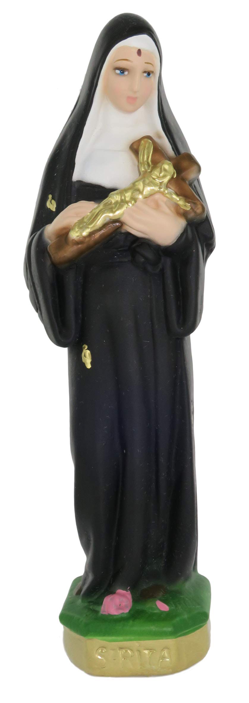 Ferrari & Arrighetti Saint Rita of Cascia Statue in Hand-Painted Plaster (20 cm)