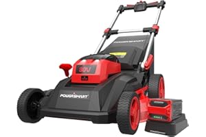 PowerSmart Lawn Mower - 80V Electric Lawn Mower, 26-Inch Electric Lawn Mower Cordless, Push Lawn Mower Lithium-Ion Dual-Force Cutting, Self Propelled Lawn Mower with 6.0Ah Battery & Charger for Garden