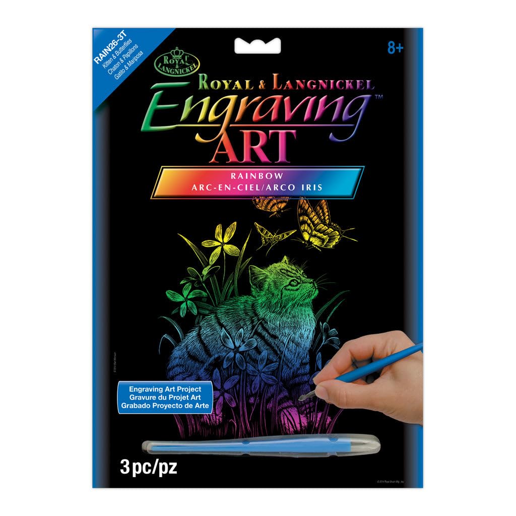 Royal Brush RAIN26 Rainbow Foil Engraving Art Kit, Multi-Colour, 8 x 10-Inch
