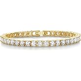 Pearich 14K Gold Filled Tennis Bracelet for Women-3mm,4mm 5mm CZ Stone Classic Gold Bracelet for Women, Valentines, Mothers, Christmas Jewelry Gift for Women
