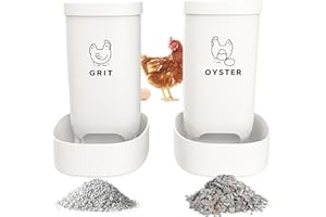 Chicken Oyster Shell and Grit Feeder, Gonoce Automatic Hanging Chicken Feeder, Coop Accessories