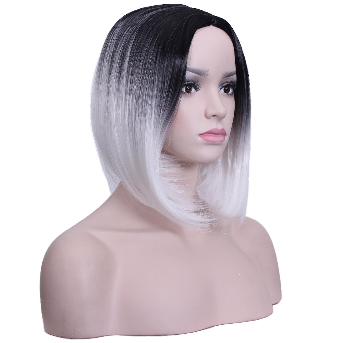 Galleon Deifor Dark Roots Highlights Bob Wigs Short Straight