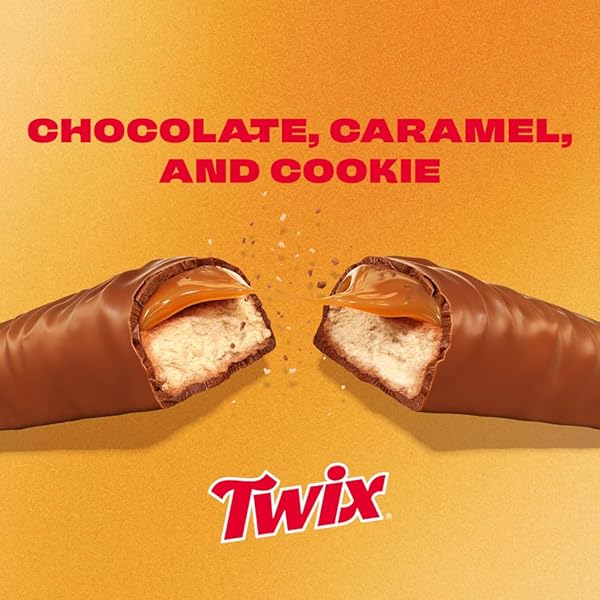 TWIX BULK CHOCOLATE CANDY INDIVIDUALLY WRAPPED, FULL SIZE, CARAMEL CHOCOLATE COOKIE CANDY BAR, PERFECT FOR SNACKS, PARITES, GOODIE BAGS, HOLIDAYS 36-COUNT BOX