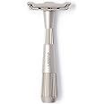Leaf Shave | Twig Razor, Silver - All-Metal, Eco-Friendly Shaver for Men & Women; Includes 5 Stainless Steel Single-Edge Blades; Recommended for Face Shaving Lighter Hair and Sensitive Skin