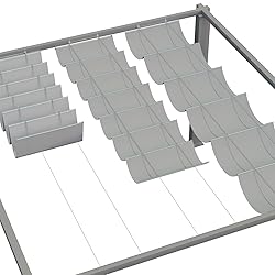 SunnyRoyal Light Grey 4'x36' Retractable Pergola
