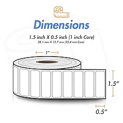 1.5" x 0.5" Direct Thermal Label - Compatible with