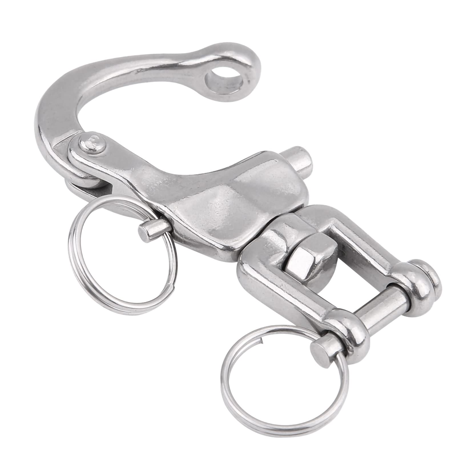 Jaw Swivel Snap Shackle 316 Stainless Steel Stylish Metal Clasps Release Swivel Jaw Snap for Sailboat Spinnaker Halyard(128mm), Boat/Yacht Series,Boat,Yacht Spare Parts