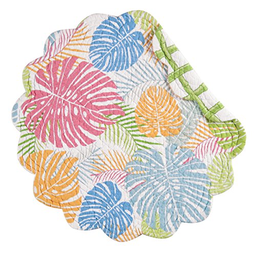 CFF Palm Beach Palm Fronds Quilted Round Scalloped