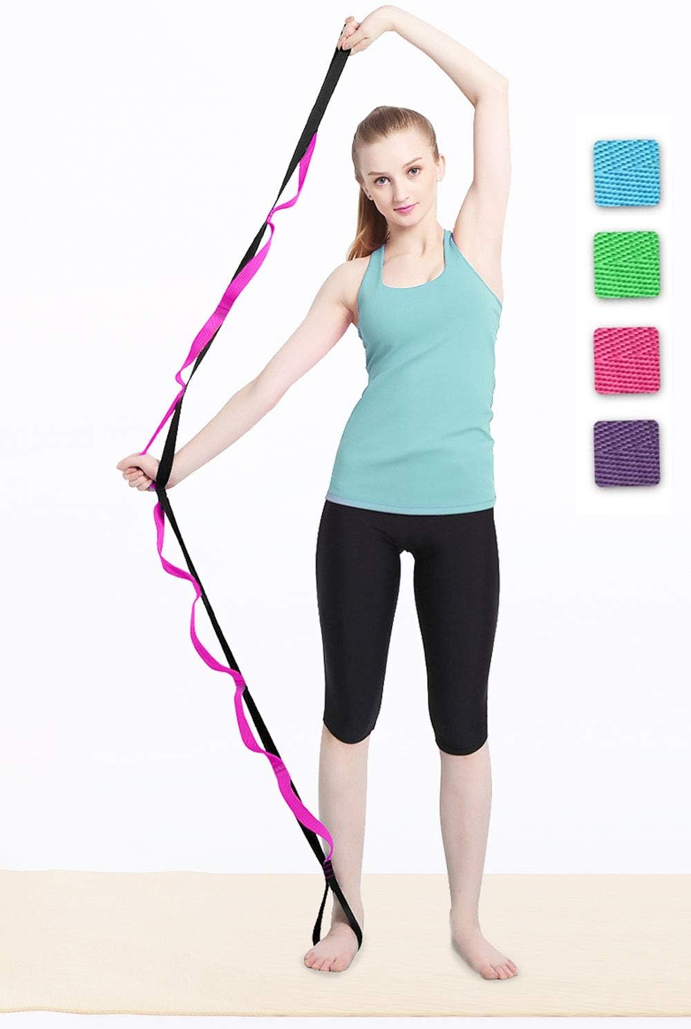 Yoga Strap for mat TCnc Yoga Strap for Stretching with 12 Loops Dance