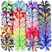 20 Pair 3in Pinwheel Rainbow Bows Grosgrain Ribbon Hair Clips For Baby Girls Teens Kids Toddler Gifts Accessories