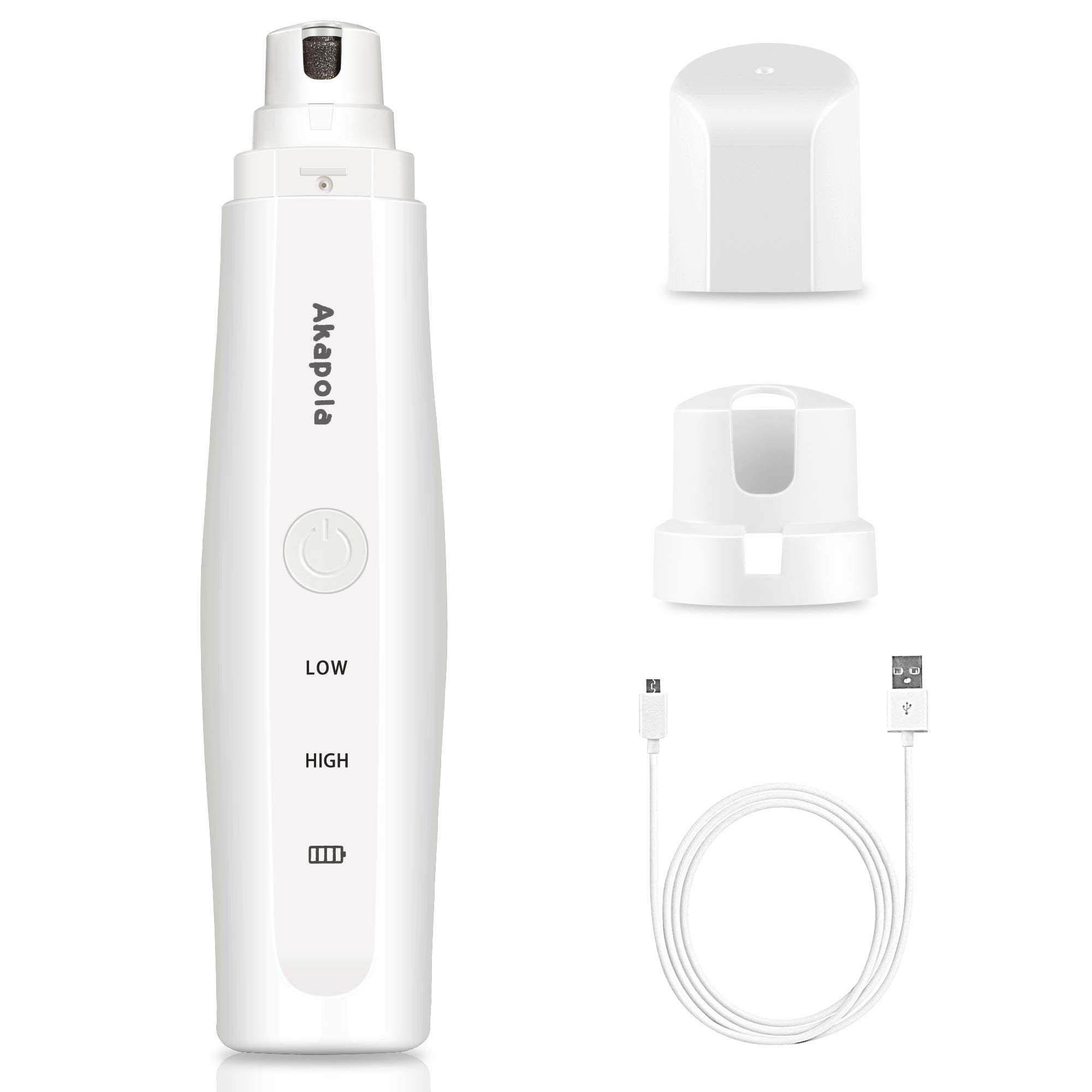 Lima de Uñas Recargable para Mascotas, Amoladora Eléctrica para Mascotas, 2 Velocidades, 3 Puertos, Bajo Ruido, Seguro, Resistente con Cable USB Recortador de Uñas para Perros, Gatos, etc.