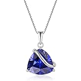 YIFSIY Birthstone Necklace for Women 925 Sterling Silver Triangle cut CZ Halo Pendant Necklaces Infinity Jewelry Gift for Birthday Christmas Mother's Day